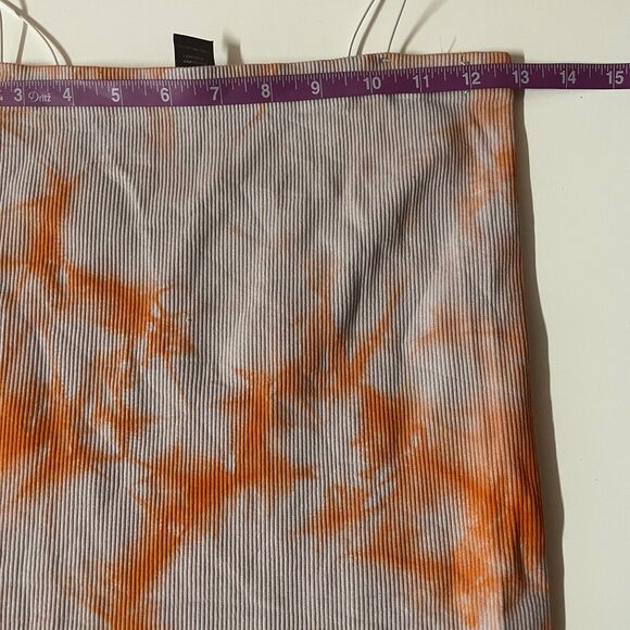 Charlotte Russe Gray & Orange Tie-Dye Ribbed Bodycon Mini Dress Size M GUC - Picture 6 of 7